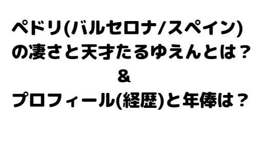 ペドリ（バルセロナ/スペイン）のプロフィールと経歴